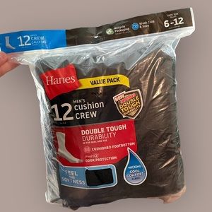 NWT Hanes Men's FreshIQ Cushion Crew Socks 12-Pack!